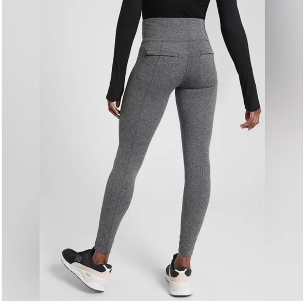 Athleta Delancey Herringbone Tight Leggings, Black /Abalone Grey Size: Small - Picture 6 of 7